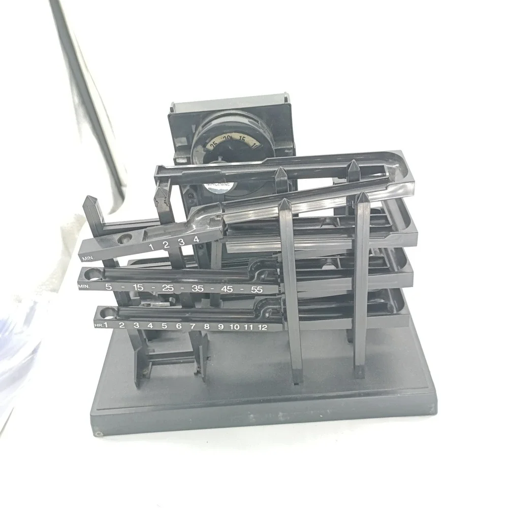 Can You Imagine Time Machine Kinetic Marble Clock Black with Dust Cover READ